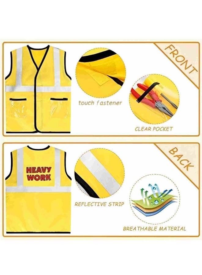 Halloween Construction Worker Engineering Costume, Engineering Dress Up Role Play Kit Set for Kids Birthday Theme Party Cosplay for Kids Ages 6 Years & Up - Image 3